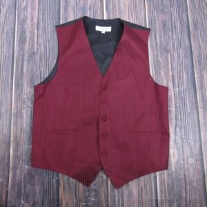 Vesuvio Napoli Vest Mens XS Red Striped 3 Piece Suit Waistcoat 5-Button Italy